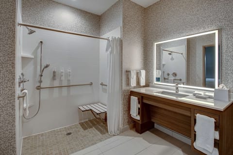 Suite, 1 King Bed, Accessible (Roll-In Shower) | Bathroom shower