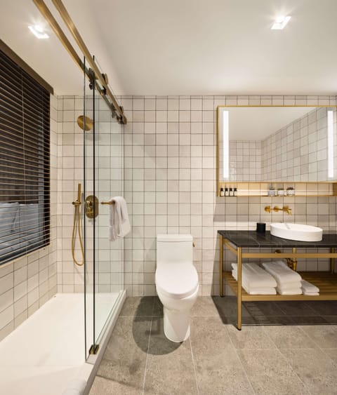 Room, 2 Double Beds, City View | Bathroom | Shower, designer toiletries, hair dryer, bathrobes