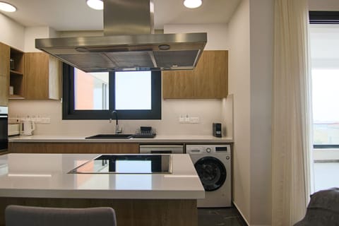 Deluxe Apartment | Private kitchen | Fridge, dining tables