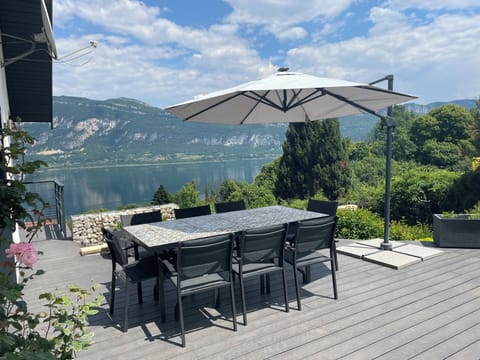 Terrace with dining table