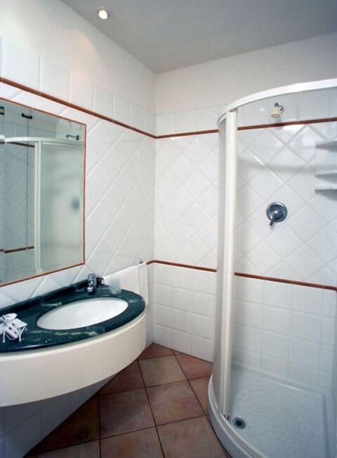 Shower, free toiletries, hair dryer, bidet