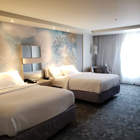 Room, 2 Queen Beds | Premium bedding, memory foam beds, desk, laptop workspace