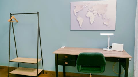 Clothes hanger next to a working area