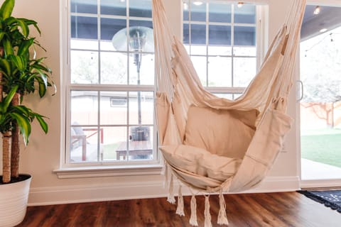 Indoor swing for you to watch your favorite TV show.