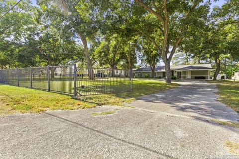 Large privately gated front yard of Opa's Haus.