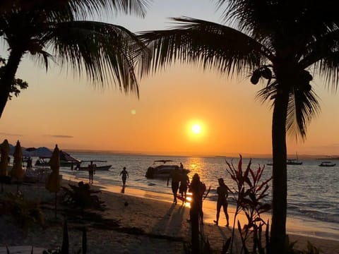 On the beach, white sand, beach bar