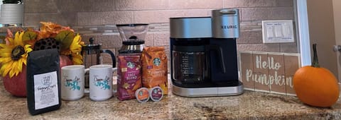 Wake up to an upscale fall-themed coffee station.