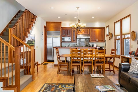 Indoor dining area seats 8.