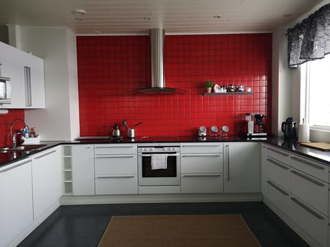 Penthouse | Private kitchen | Electric kettle, toaster, highchair, cookware/dishes/utensils