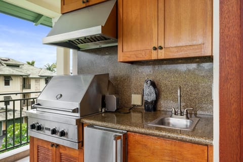 Grill up a wonderful meal on this lanai