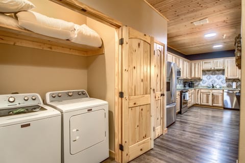 Full sized washer and dryer for your convenience.