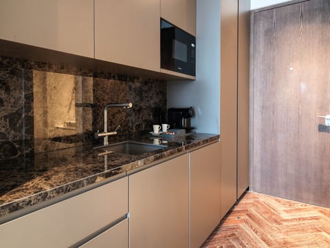 Luxury Studio | Private kitchenette | Full-size fridge, microwave, espresso maker, electric kettle