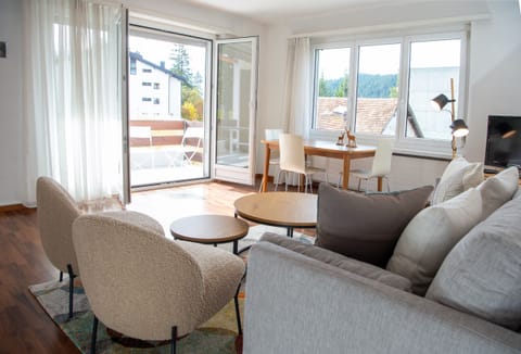 Living area with a balcony