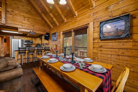 Dining room table with room for everyone.