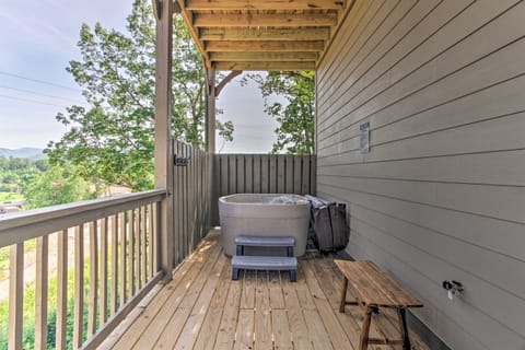Take a dip in the private hot tub!
