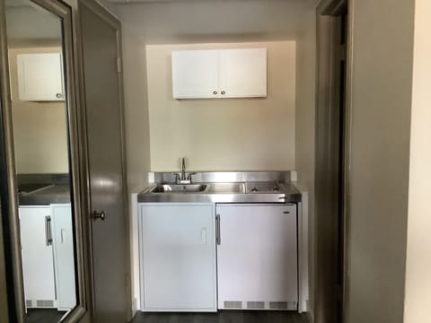 1 Queen Mini Suite Kitchenette (QQMA) | Private kitchen | Full-size fridge, microwave, coffee/tea maker, freezer