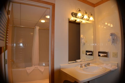 Deluxe Room | Bathroom | Combined shower/tub, hair dryer, towels