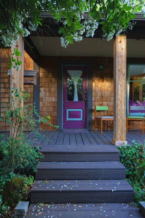 Beautiful entry thru the roses