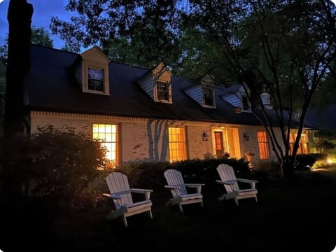 Summer evening, enjoy the quiet and beauty with a glass of wine.