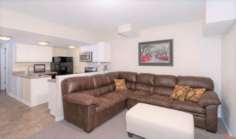 Open Living room and full size kitchen room