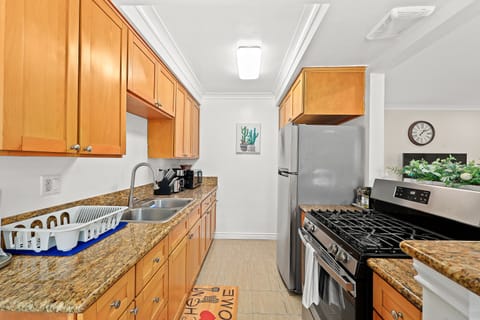 A fully stocked kitchen makes any meal possible.
