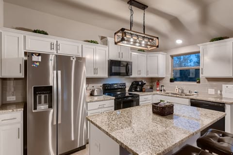 A nice welcome basket with little treats and bottled water. 

