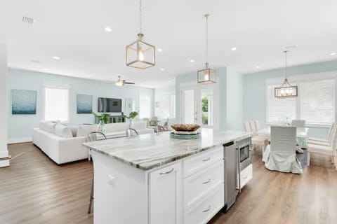 Large open floor plan enables you to spend quality time together while cooking.