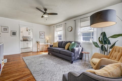 Kick back and relax in the spacious living room as you gather for a night in!