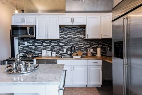 Our kitchen comes fully loaded.
Please feel free to request items to help enjoy your stay.