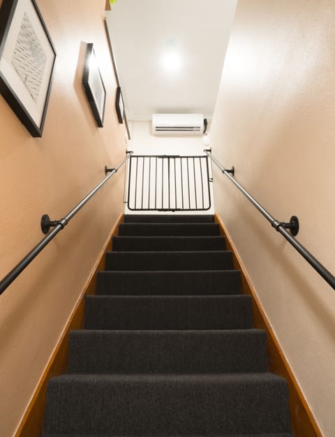 Entrance stairs. Gate is there to keep you safe at night!