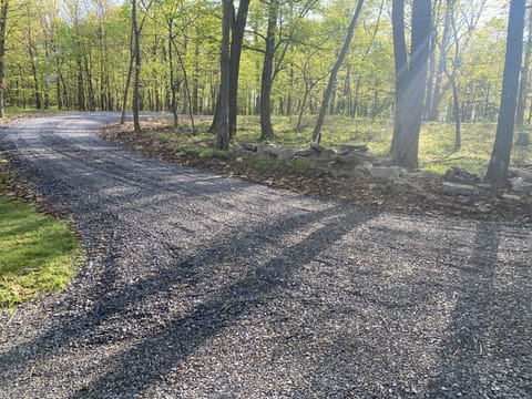 driveway that wraps around-plenty of room to bring a boat in and out
