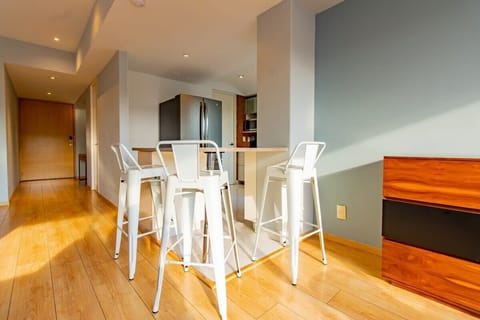 Modern kitchen with a bar