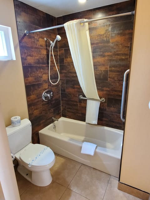 Luxury Suite, 1 Bedroom, Jetted Tub | Bathroom | Free toiletries, hair dryer, towels