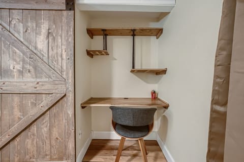 Work from home space with desk and chair, super fast internet. 