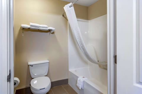 Standard Room, 1 King Bed, Non Smoking | Bathroom | Combined shower/tub, hair dryer, towels