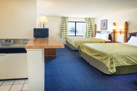 Suite, 2 Queen Beds, Non Smoking, Refrigerator | Iron/ironing board, free WiFi, bed sheets