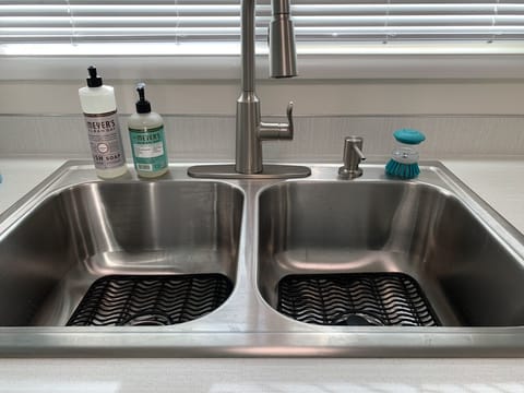 New stainless steel sink.