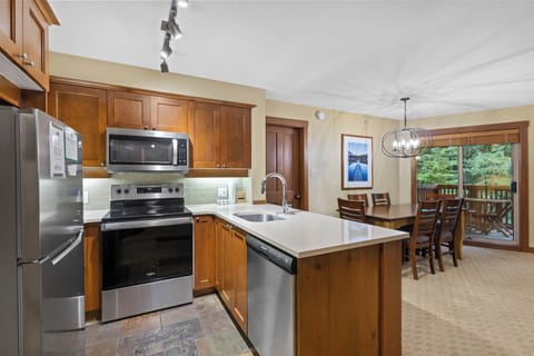 Three Bedroom Unit 402 | Private kitchen | Fridge, microwave, oven, stovetop