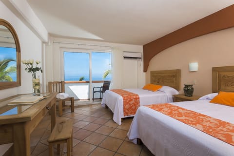 Standard Room, 2 Double Beds, Ocean View | Premium bedding, in-room safe, individually decorated