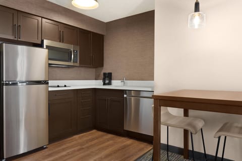 Studio, 1 King Bed with Sofa bed | Private kitchen | Full-size fridge, microwave, stovetop, dishwasher