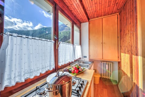 Family Apartment, 1 Bedroom (Monterosa Cozy Apartment 200mt From) | Private kitchen | Fridge, microwave, stovetop, coffee/tea maker