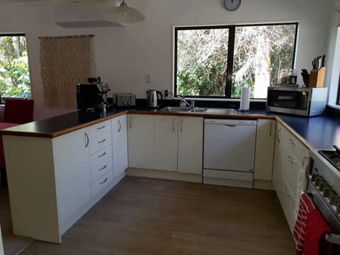 Family size appliances,  starter size coffee, beans, tea etc for long stays