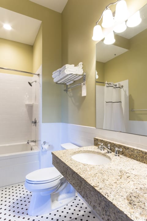 Deluxe Suite, 2 Queen Beds, Multiple View (Winneshiek Suite) | Bathroom | Hair dryer, towels