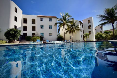 Outdoor pool, pool umbrellas