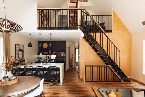 Walk in the front door to see the cabin explode across four stories