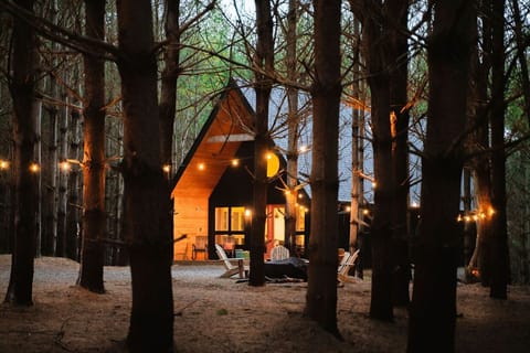 The Carpenter's Cabin is nestled deep in our 32 acre pine forest.