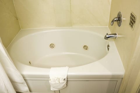 Combined shower/tub, free toiletries, hair dryer, towels