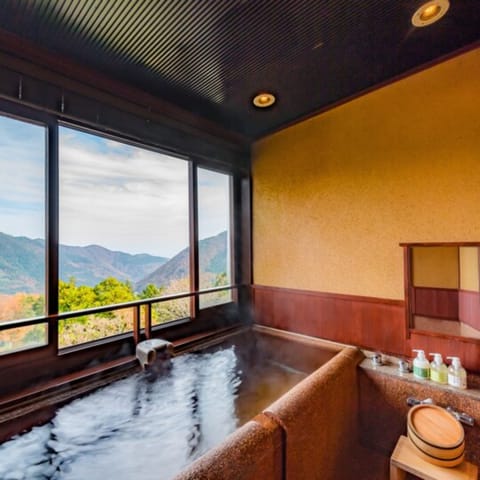 Japanese Western Hakone | Bathroom | Combined shower/tub, spring water tub, free toiletries, hair dryer