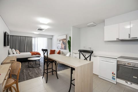 Deluxe One Bedroom Apartment | Premium bedding, pillowtop beds, individually decorated, desk