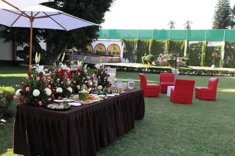 Outdoor banquet area